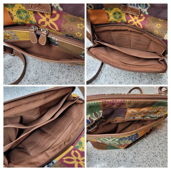 RELIC by Fossil Faux Leather Multi-Color Patchwork Adjustable Crossbody Purse - Picture 9 of 12